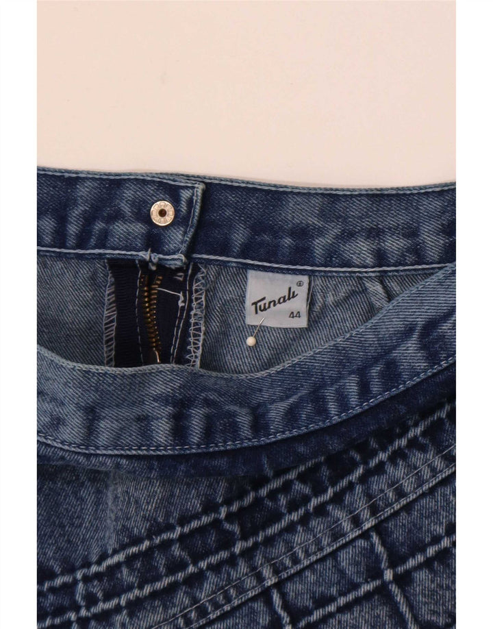 Vintage mujer mini falda de mezclilla IT 44 Medio W30 Algodón Azul