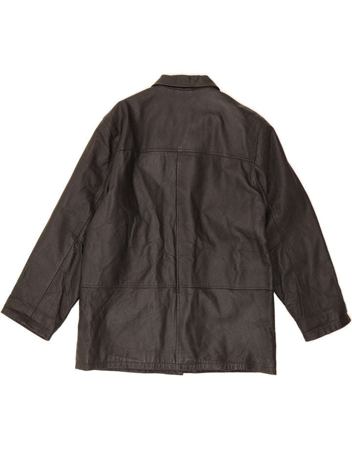 VINTAGE Womens Leather Jacket UK 16 Large Black Leather Vintage Vintage and Second-Hand Vintage from Messina Hembry 