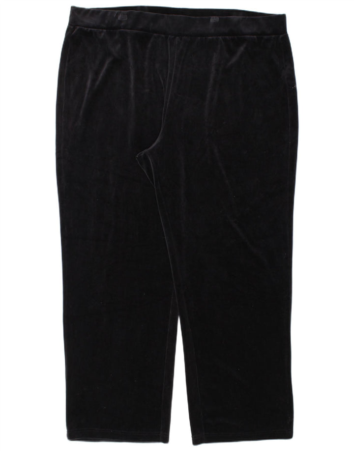 RALPH LAUREN Pantalones de chándal de terciopelo para mujer UK 22 3XL Algodón negro