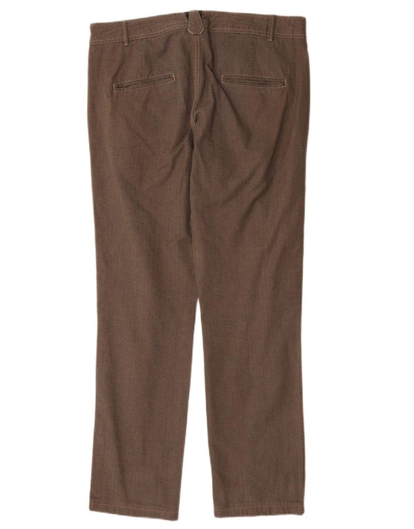 Zara Pantalón chino recto para hombre EU 42 Large W32 L31 Brown Herringbone