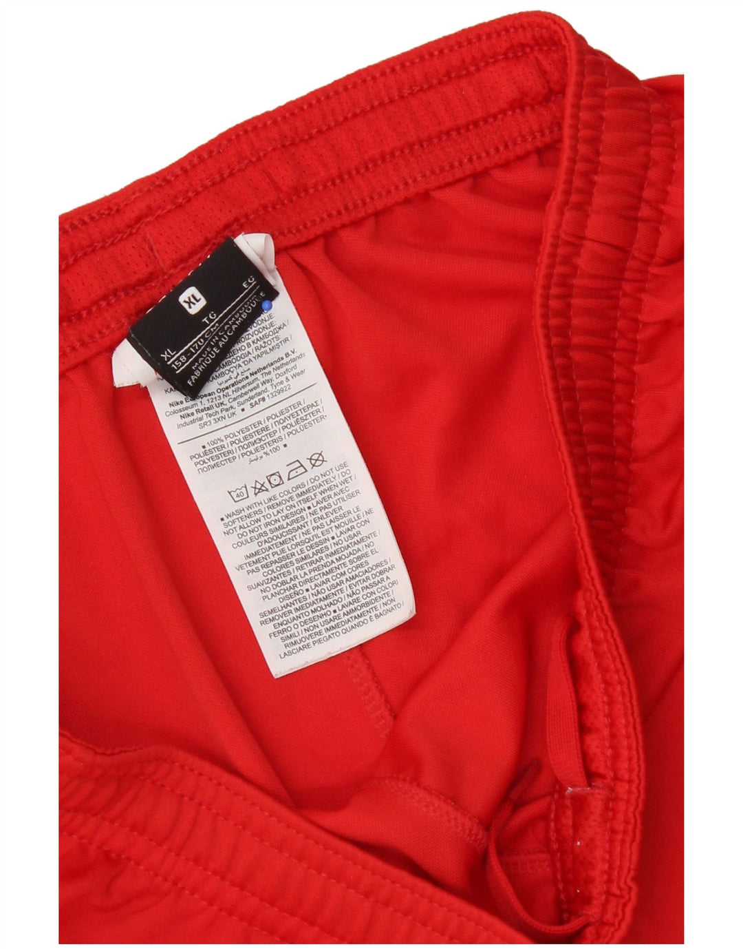 Nike Pantalones cortos deportivos para niños 13-14 años XL Rojo Poliéster