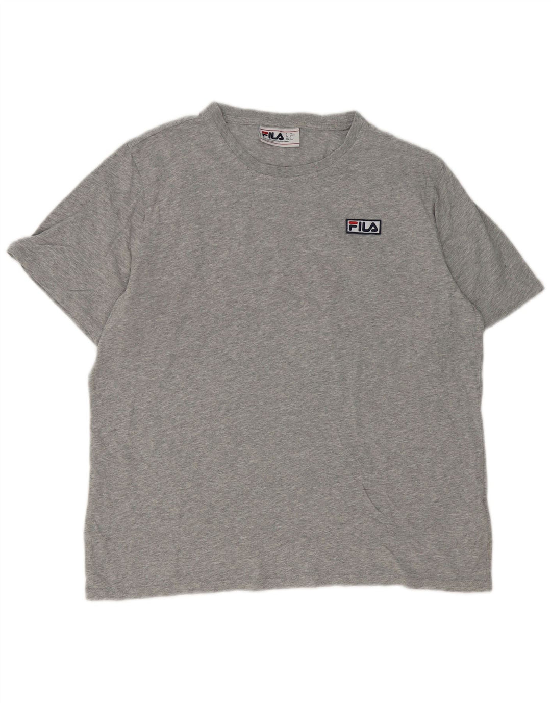 Fila Camiseta para hombre Top grande de algodón moteado gris