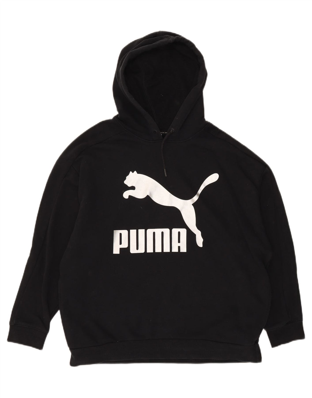 PUMA Mens Loose Fit Graphic Hoodie Jumper Medium Black