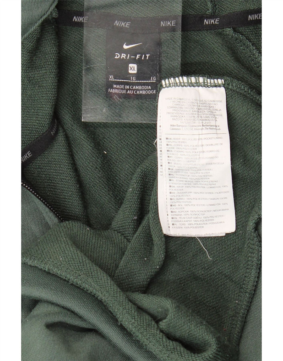 NIKE Sudadera con capucha y cremallera Dri Fit para hombre XL Poliéster verde