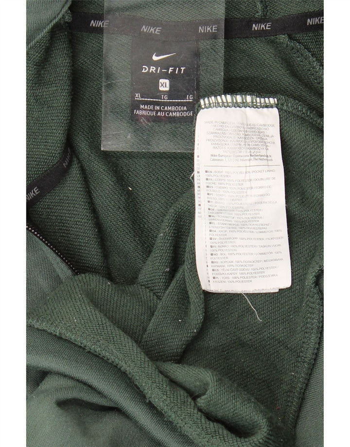 NIKE Sudadera con capucha y cremallera Dri Fit para hombre XL Poliéster verde