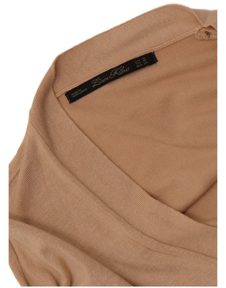Zara Mujer Suéter Cárdigan Abierto De Ala De Murciélago De Gran Tamaño UK 44 Medium Beige