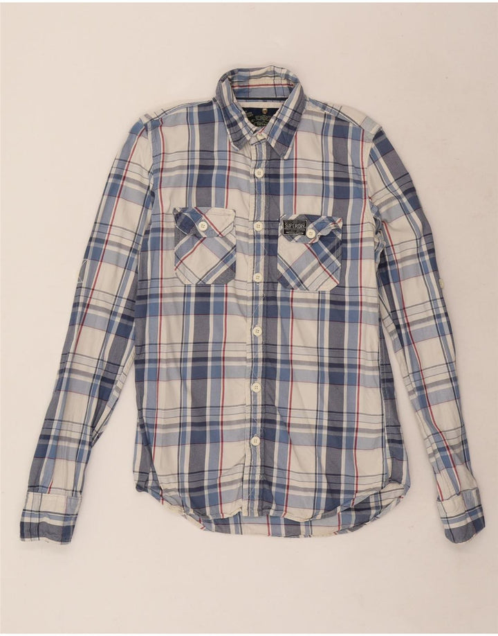 Superdry Camisa De Franela A Cuadros Azul Medio