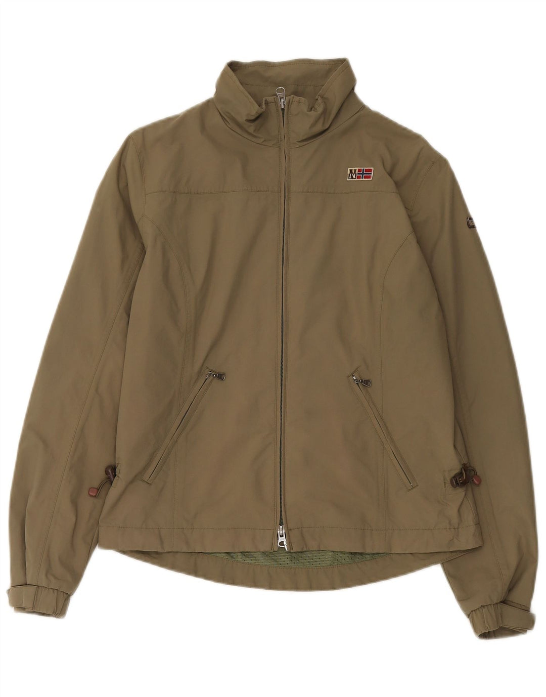 Napapijri Chaqueta impermeable para mujer UK 46 Large Khaki Nylon
