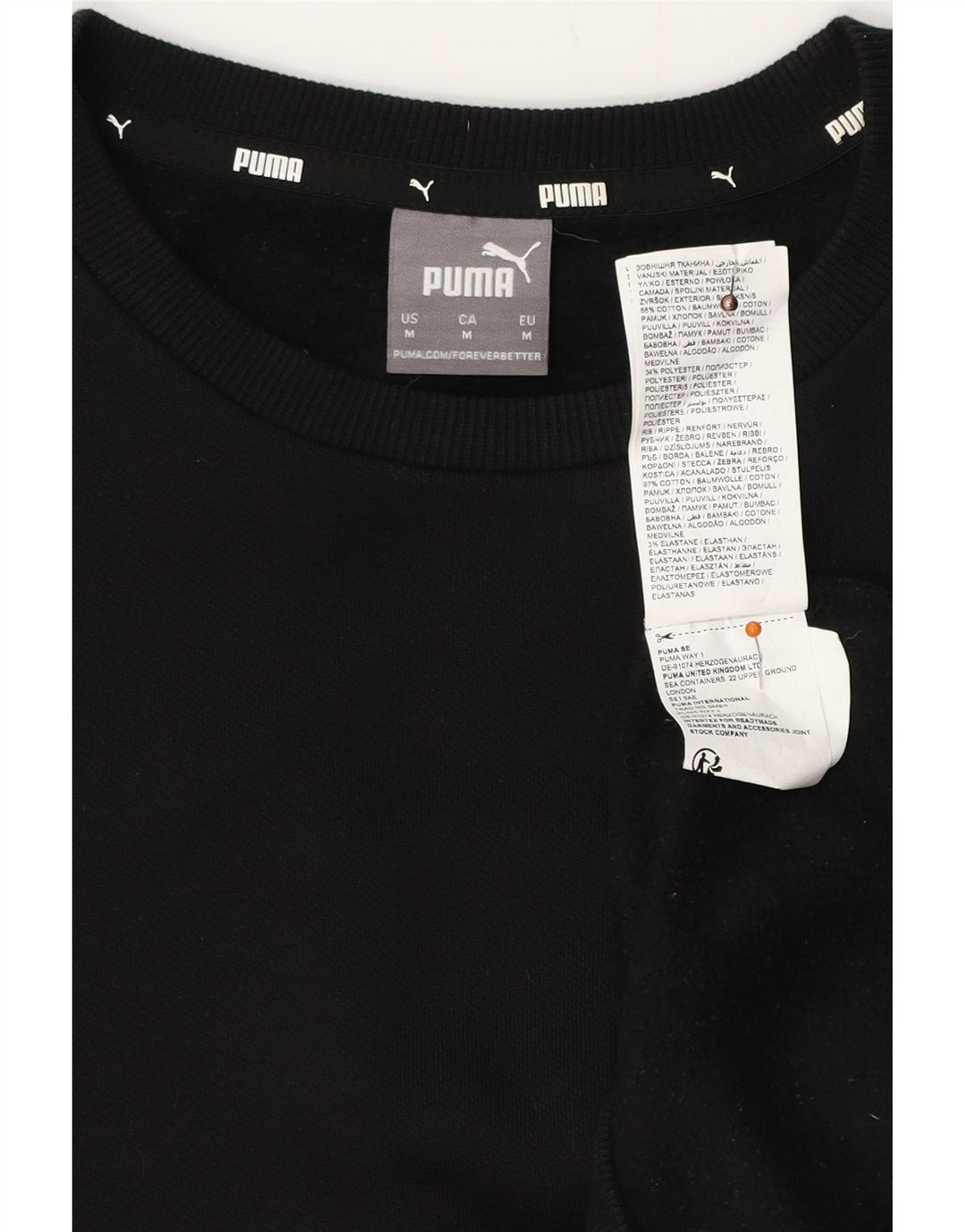 PUMA Sudadera Jumper para Hombre Medium Black Cotton
