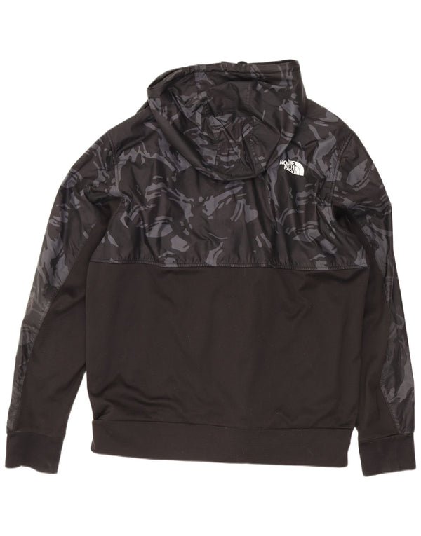 The North Face Sudadera con capucha y cremallera gráfica para hombre, talla grande, camuflaje negro