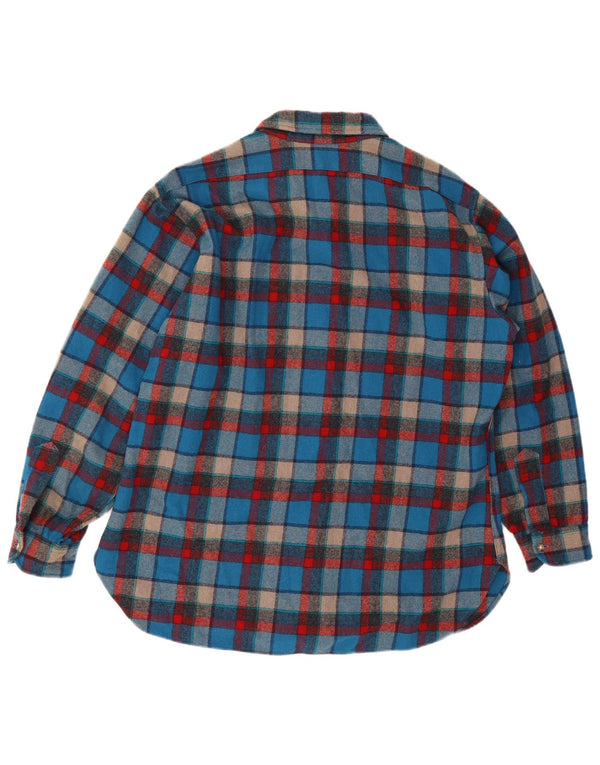 Pendleton Camisa de leñador para hombre XL Lana virgen a cuadros azules