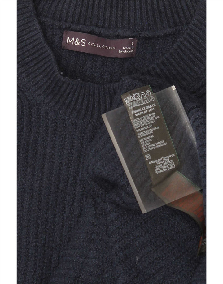 Marks & Spencer Vestido tipo jersey de manga larga para mujer Pequeño Poliéster azul marino
