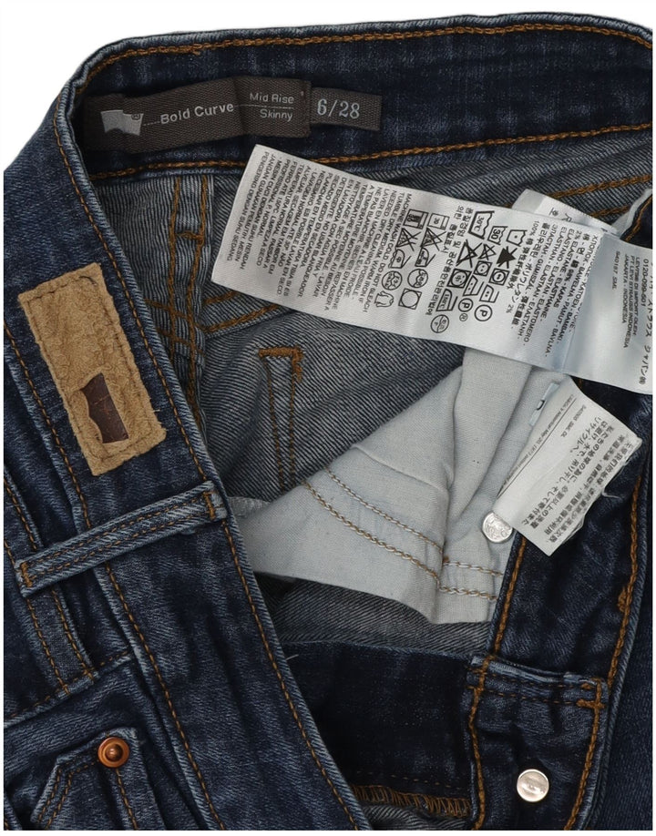 LEVI'S Jeans ajustados de talle medio con curva atrevida para mujer US 6 Medium W28 L28 Azul
