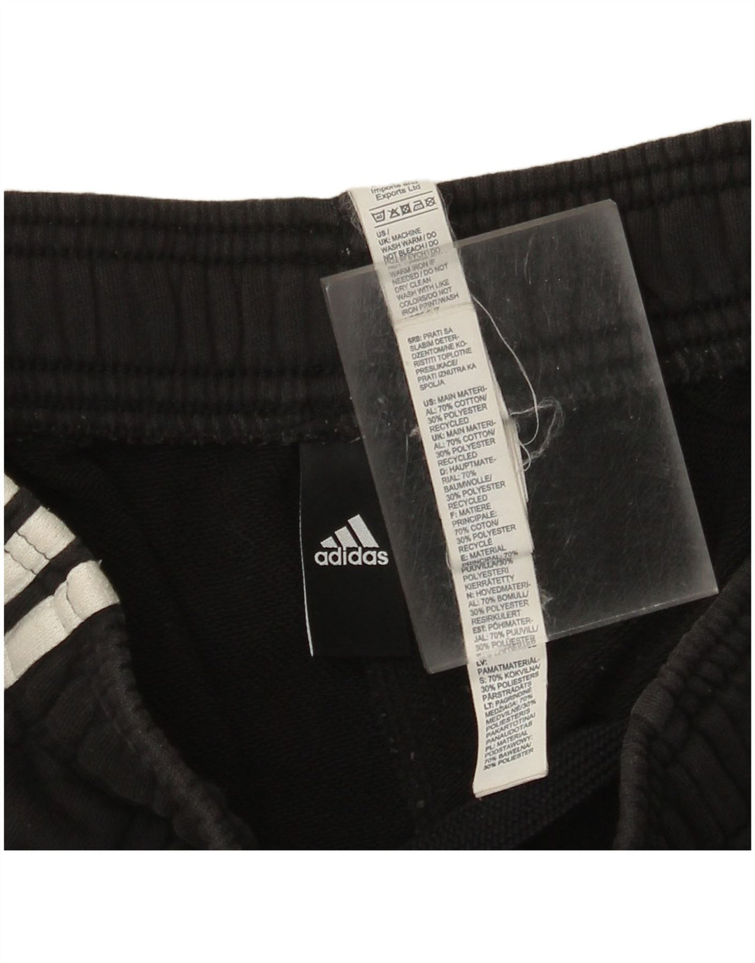 Adidas - Pantalón de chándal para hombre, talla grande, algodón negro