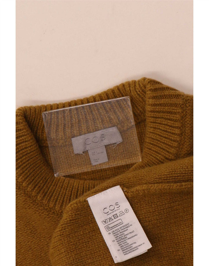 Cos - Jersey de cuello redondo para hombre, talla grande, lana marrón