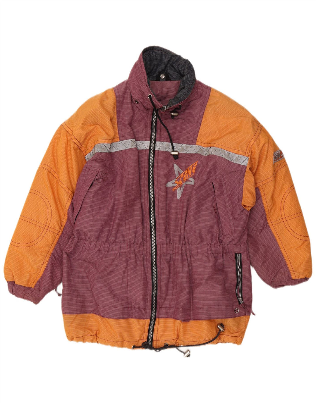 C&A Chaqueta de esquí para hombre UK 36 Small Naranja Colorblock Nylon