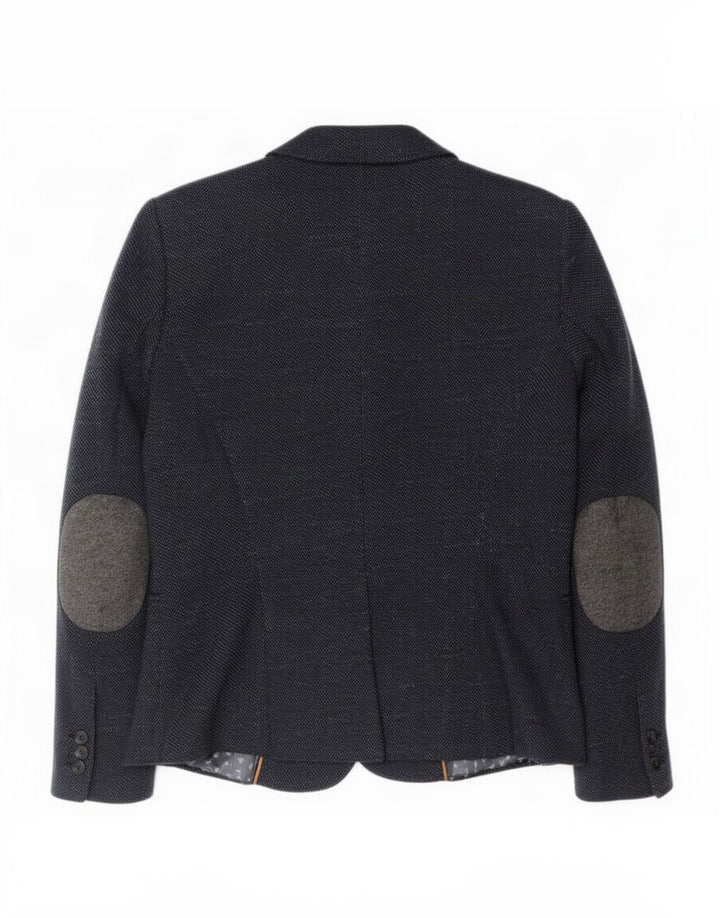Zara Chaqueta Blazer De 1 Botón Para Mujer UK 44 Grande Poliéster Azul Marino