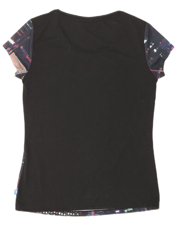 ADIDAS Camiseta gráfica para mujer Top UK 10 Small Blue Geométrico