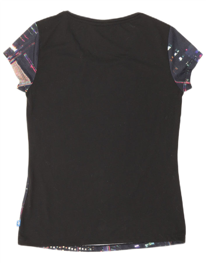 ADIDAS Camiseta gráfica para mujer Top UK 10 Small Blue Geométrico