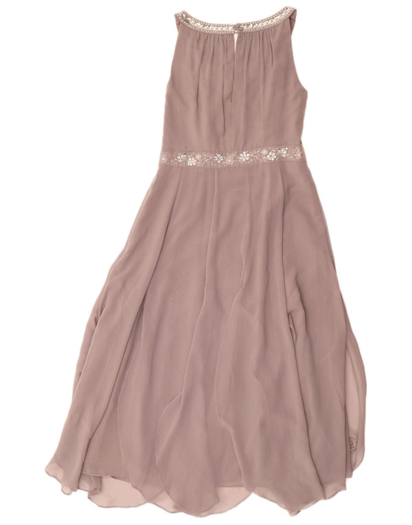 Monsoon Vestido largo sin mangas para mujer UK 8 Pequeño Poliéster gris