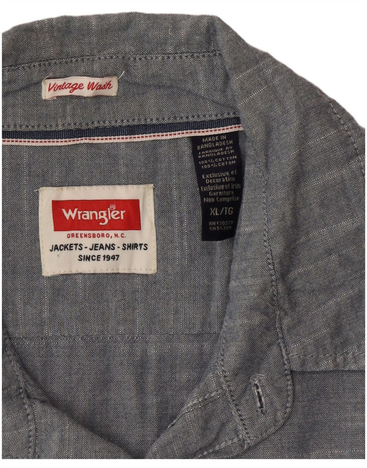Camisa Wrangler Hombre XL Algodón Azul