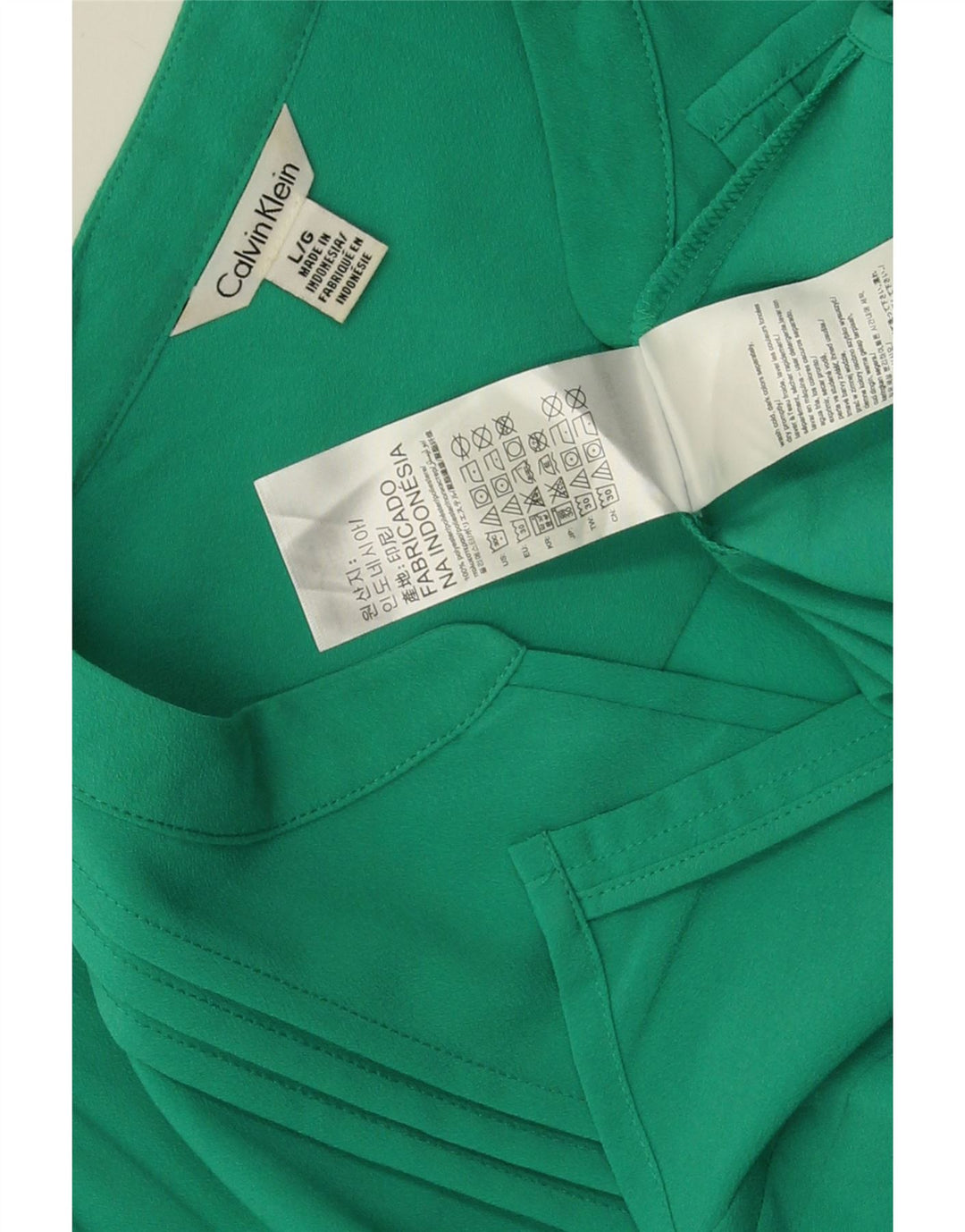 Blusa tipo camisa para mujer Calvin Klein UK 46 Poliéster verde grande