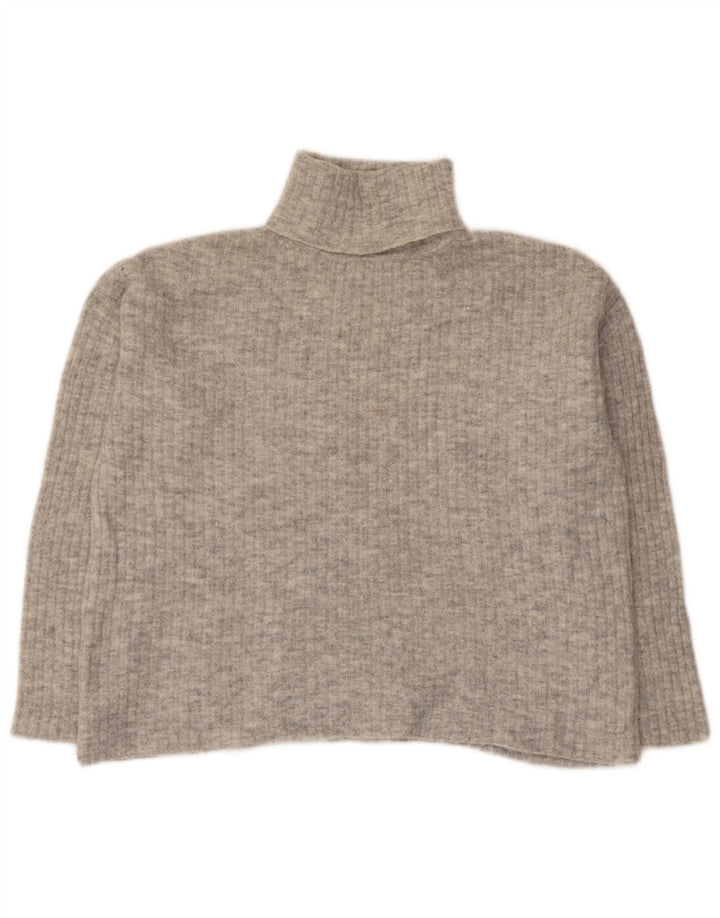 Massimo Dutti Jersey Oversize con Cuello Vuelto para Mujer UK 10 Small Gris