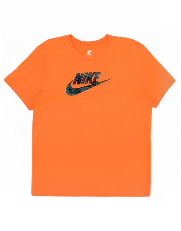 Nike - Camiseta gráfica para hombre, parte superior de algodón naranja mediano