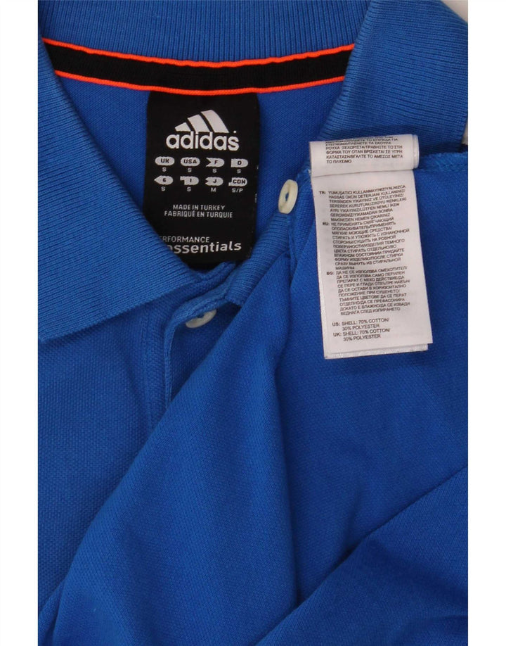 Adidas Mens Climalite Polo Camisa Pequeña Algodón Azul