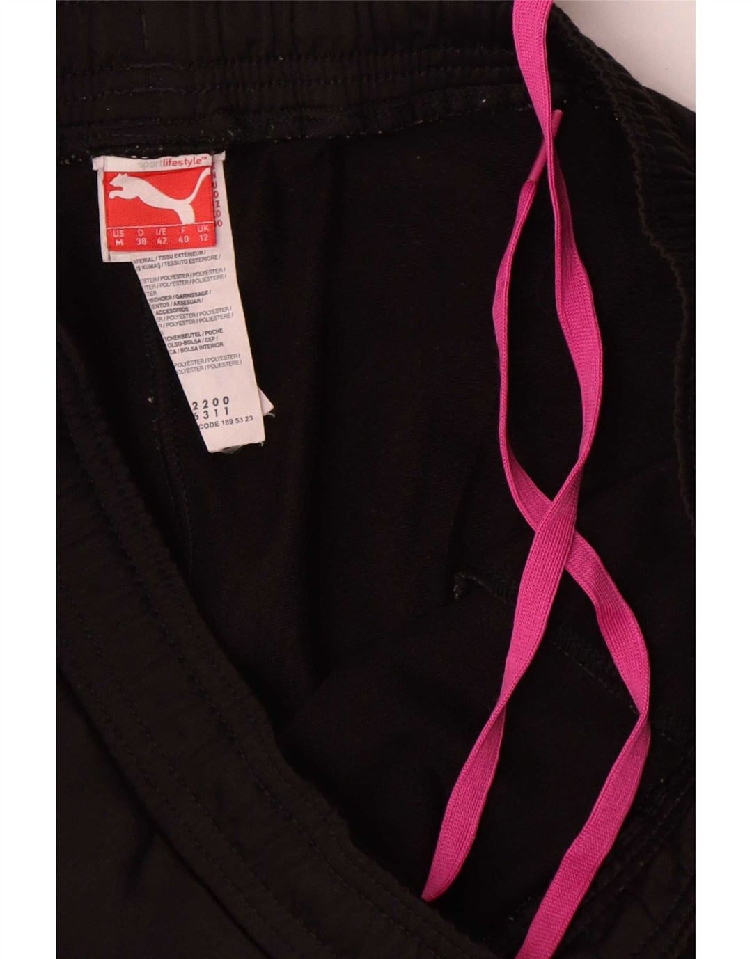Puma Pantalones de chándal para mujer UK 12 Medium Negro Poliéster