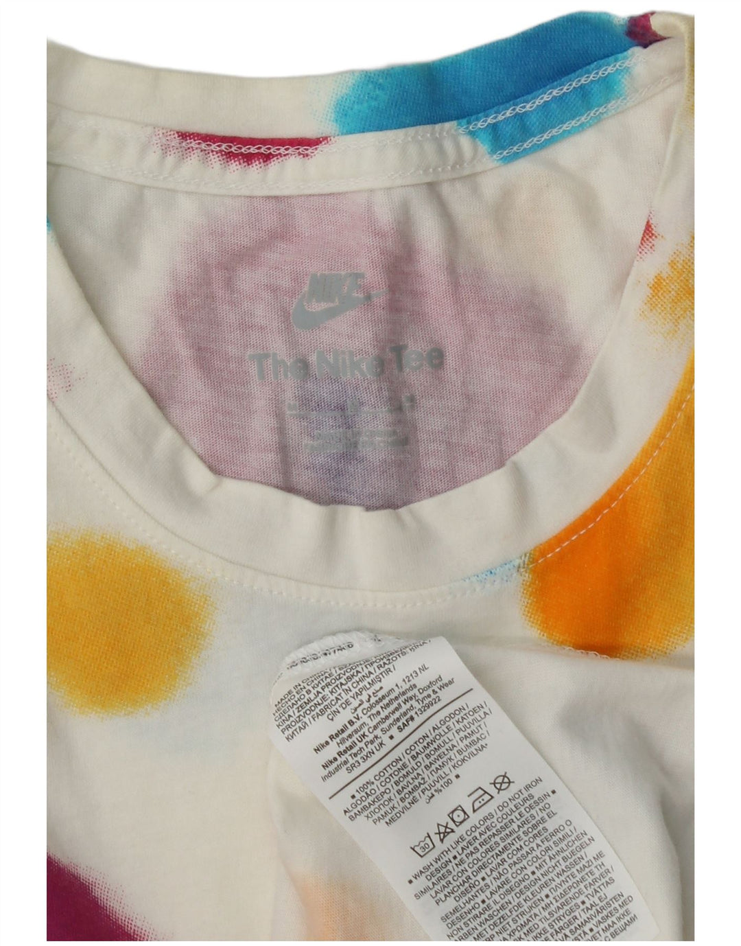 Nike Camiseta gráfica para hombre Top mediano de algodón teñido anudado multicolor