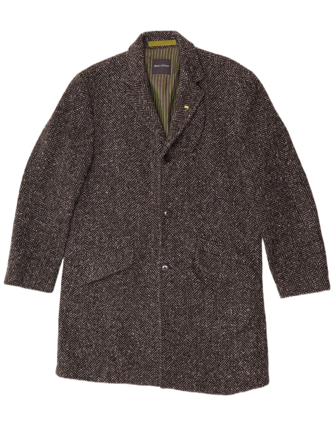 MARC O'POLO Abrigo para hombre IT 50 Lana en espiga gris grande