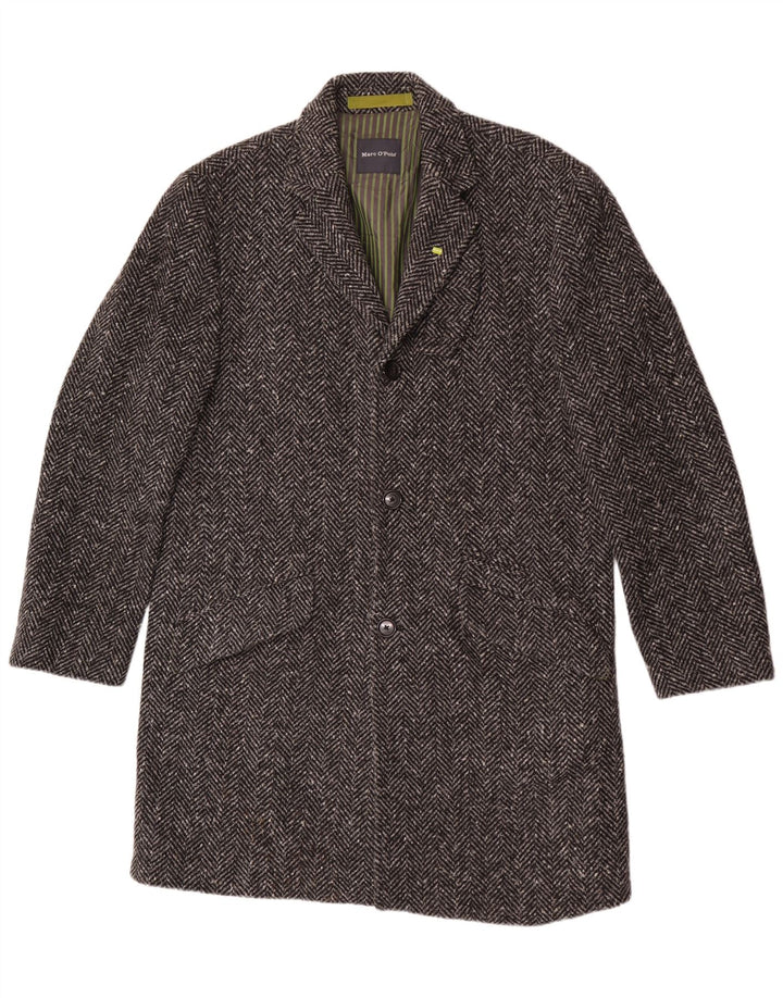 MARC O'POLO Abrigo para hombre IT 50 Lana en espiga gris grande