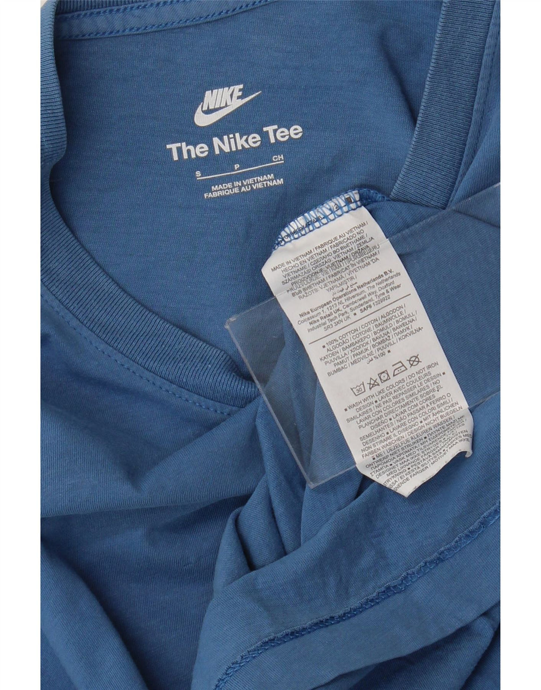 Camiseta Nike Hombre Top Small Azul Algodón