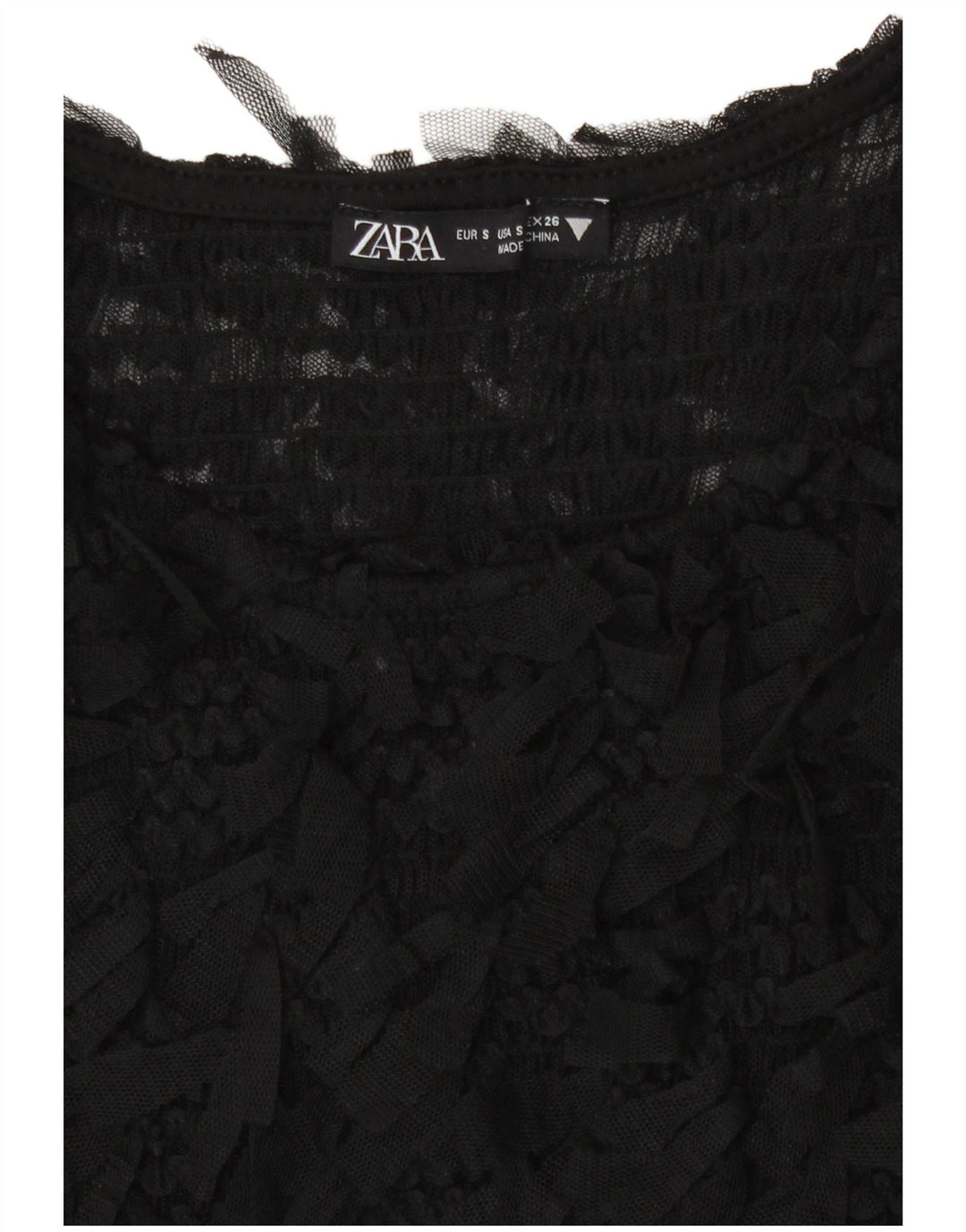 Zara Mujer Crop See Through Blusa Top Reino Unido 8 Pequeño Negro