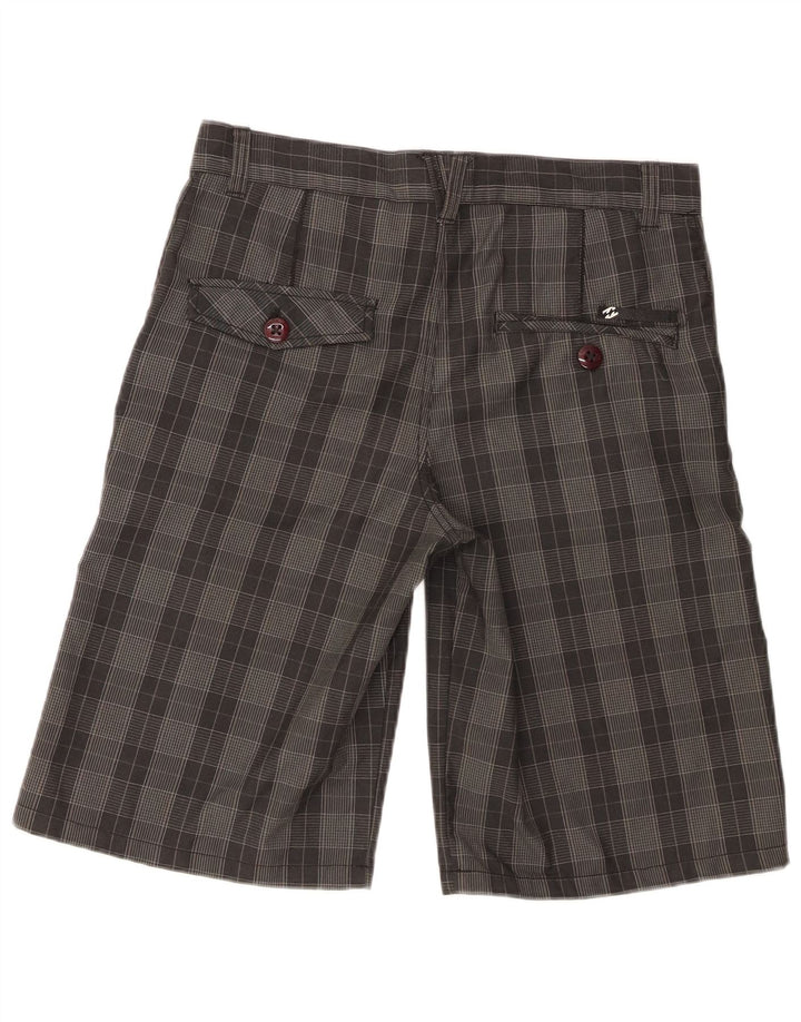 Billabong Pantalones cortos chinos para niños 15-16 años W32 Poliéster a cuadros grises