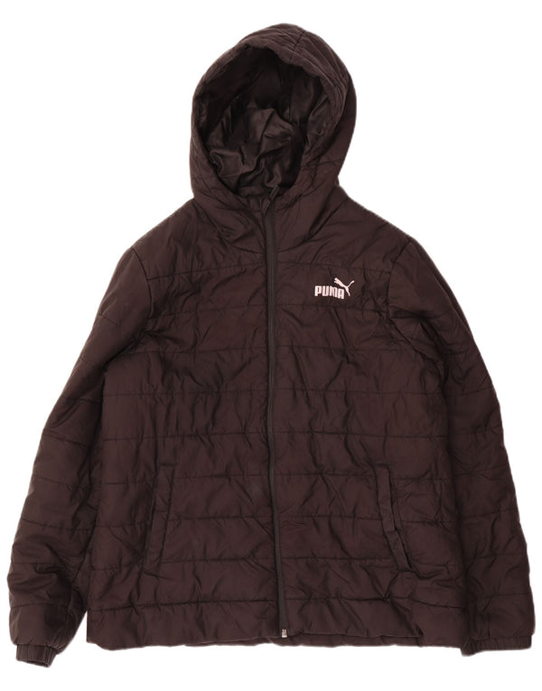 Puma Chaqueta acolchada con capucha para mujer UK 46 Grande Poliéster negro