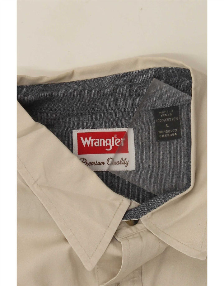 WRANGLER Camisa de manga corta para hombre, talla grande, algodón beige