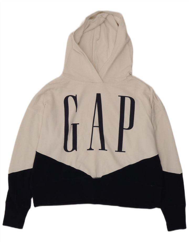 Gap Jersey con capucha extragrande y gráfico para mujer UK 44 Medium White Colourblock