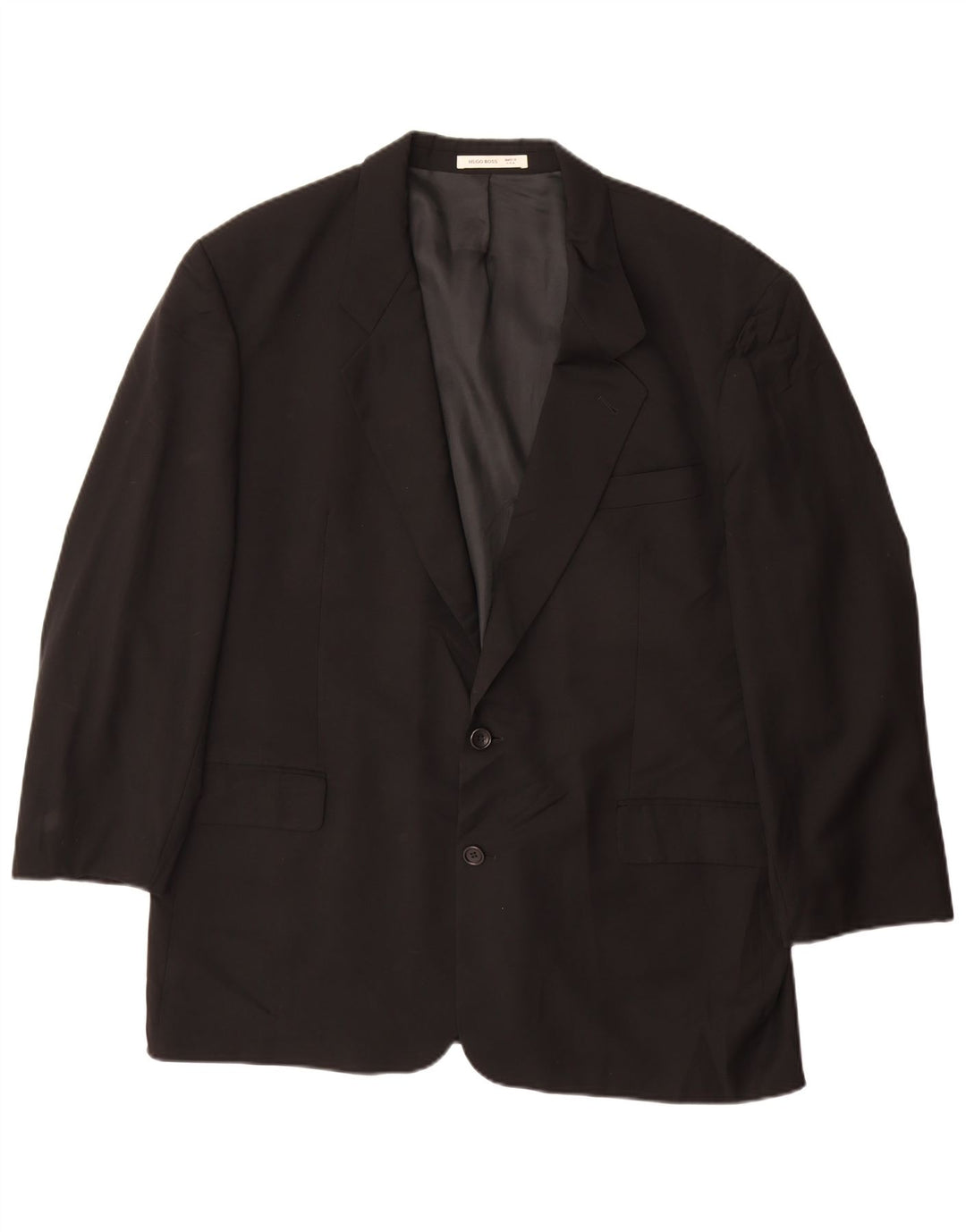 HUGO BOSS Chaqueta tipo blazer de 2 botones para hombre EU 56 3XL Negro Lana virgen