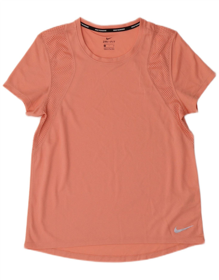 NIKE Womens Dri Fit T-Shirt Top UK 10 Small Pink Polyester