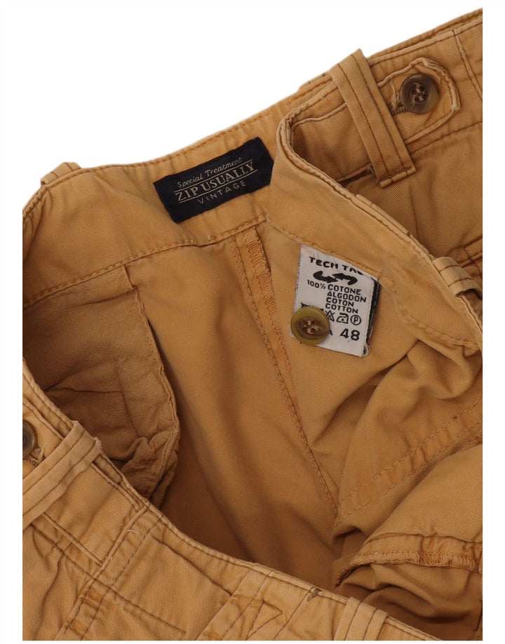 Vintage Hombres Chino Shorts IT 48 Medio W32 Algodón Amarillo