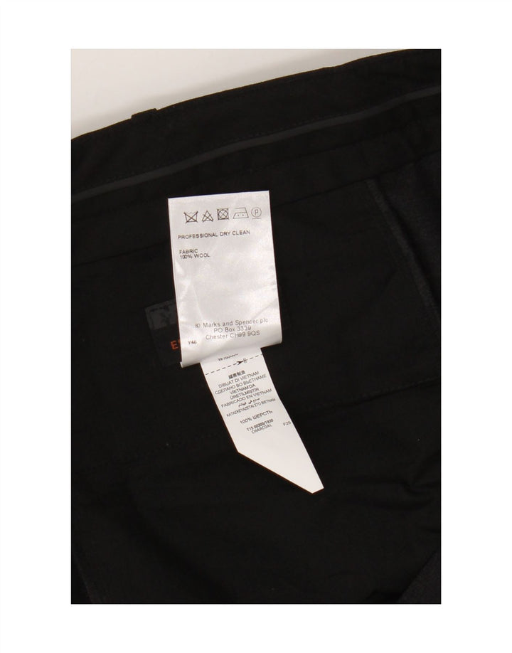 Marks & Spencer Pantalón chino con pinzas para hombre W40 L29 Lana gris