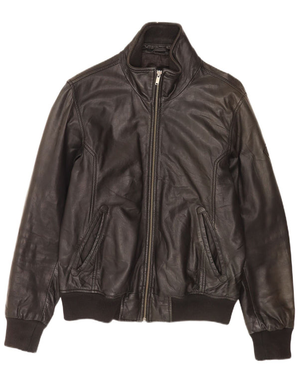 Bomboogie Chaqueta de cuero para hombre UK 42 XL Cuero negro