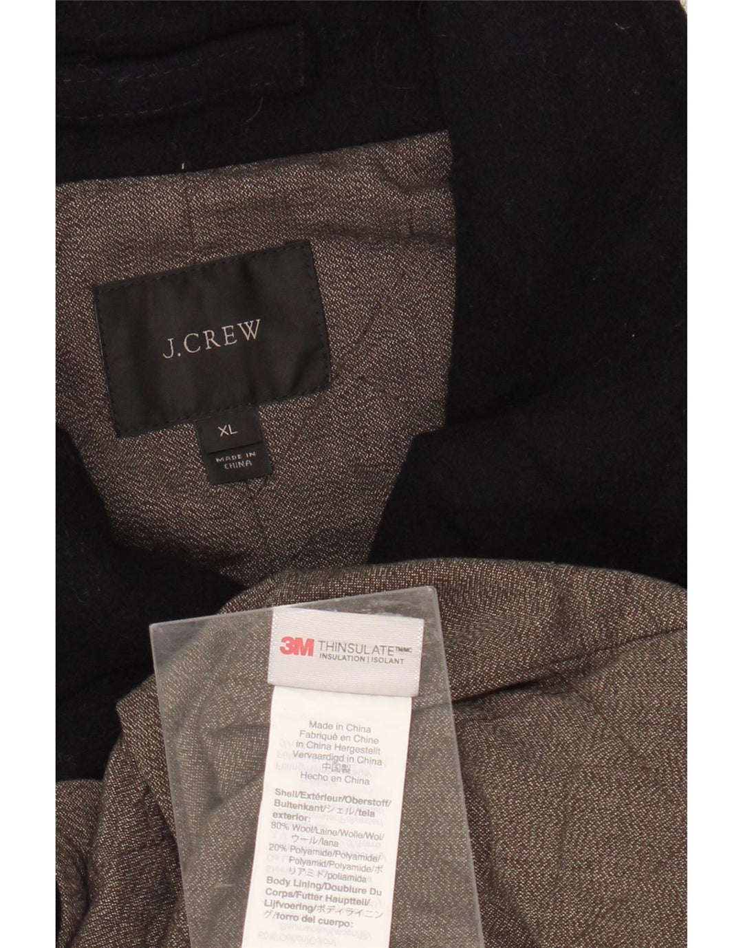 J. CREW Chaquetón para hombre UK 42 XL Lana azul marino