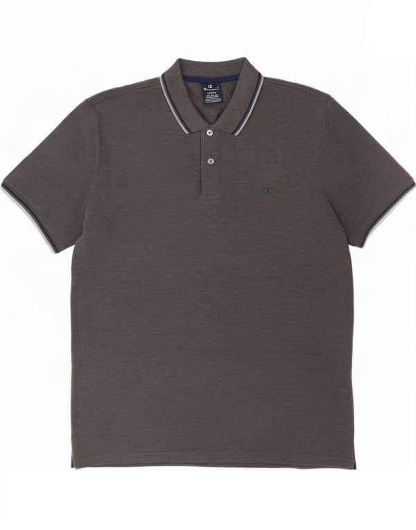 Champion Polo Para Hombre De Algodón A Rayas Gris Grande