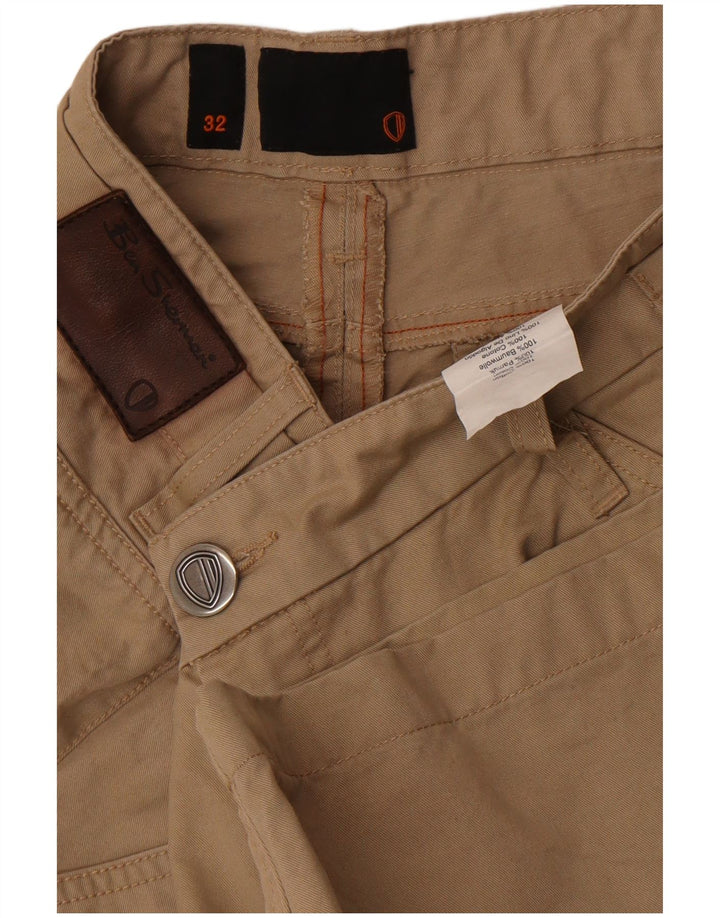 Ben Sherman Pantalones cortos chinos para hombre W32 Algodón beige medio
