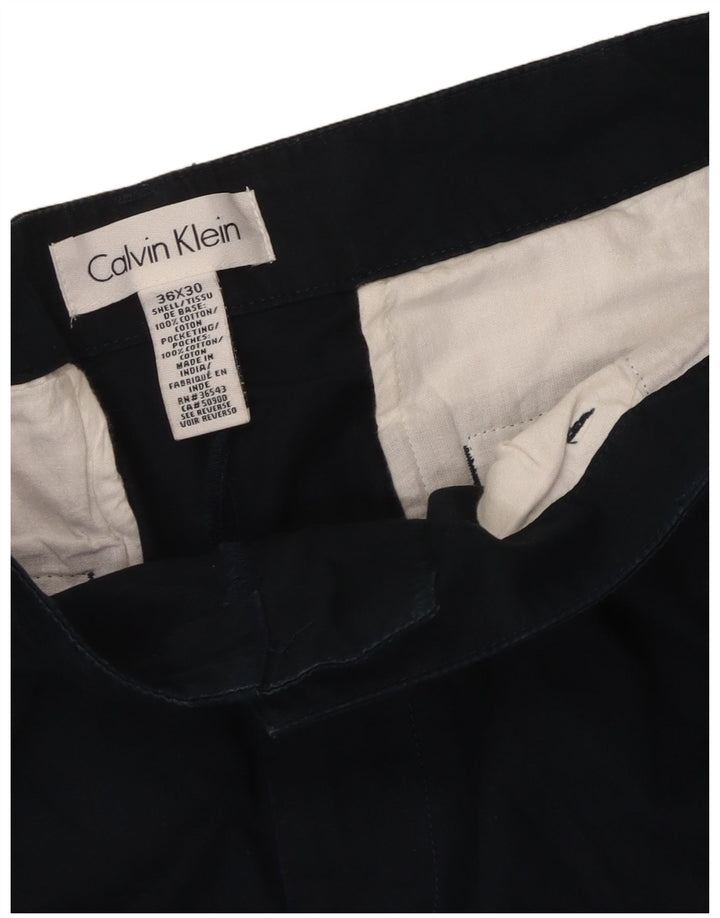 CALVIN KLEIN Pantalón chino recto para hombre W36 L30 Algodón azul marino