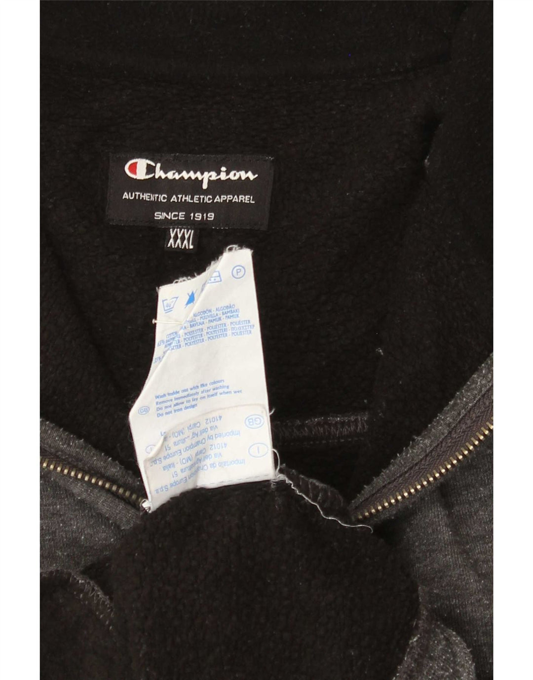 Champion Sudadera Con Cremallera Y Cuello Para Hombre Jersey 3XL Algodón Gris