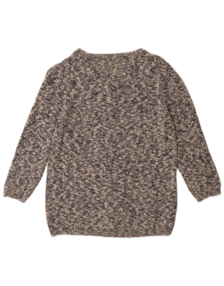 MASSIMO DUTTI Suéter tipo cárdigan para mujer UK 40 Algodón moteado gris medio